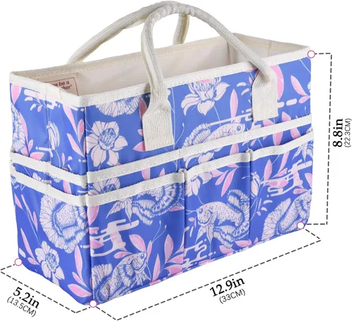 Miniatura 3 de Bolsa de mano organizadora de manualidades con múltiples bolsillos, gran caddy de almacenamiento de arte con asas para arte, manualidades, costura