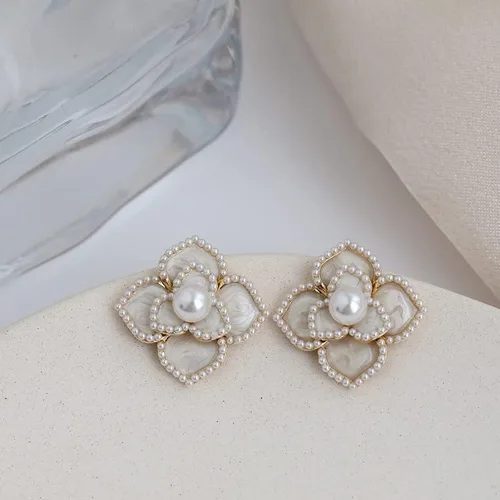 Miniatura 7 de H&Z - Aretes de aguja de plata 926 con diseño de flor de perla, estilo vintage, estilo barroco, boda, regalo de cumpleaños para mujer