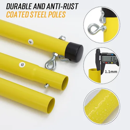 Miniatura 2 de Juego de red de bádminton portátil para exteriores de 20 pies de tamaño reglamentario para patio trasero con postes resistentes, bolsa de transporte
