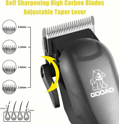 Miniatura 2 de Cortapelos para perros para aseo, kit de aseo para perros pesados y gruesos/afeitadora inalámbrica recargable de bajo ruido con recortador