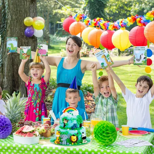 Miniatura 6 de Honoson 24 libros para colorear para niños, libros para colorear de animales a granel, safari, selva, recuerdo de fiesta para niños de 4 a 8 años