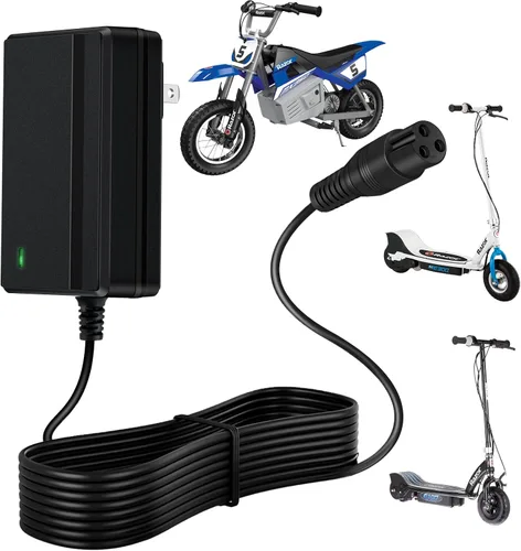Cargador Razor para ciclomotor eléctrico Razor MX350 Dirt Bike E100 E175 E200 E200S E300 E300S E500 Pocket Mod Sports Mod y Dirt Quad Reemplazo de