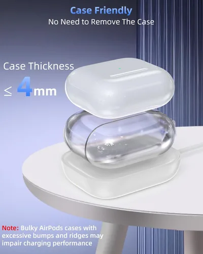 Miniatura 9 de Cargador para Airpod, cargador inalámbrico diseñado para Airpods 4 (ANC)/3ª/2ª generación, para el nuevo AirPod Pro 3 (2025)/2ª generación, Blanco-2