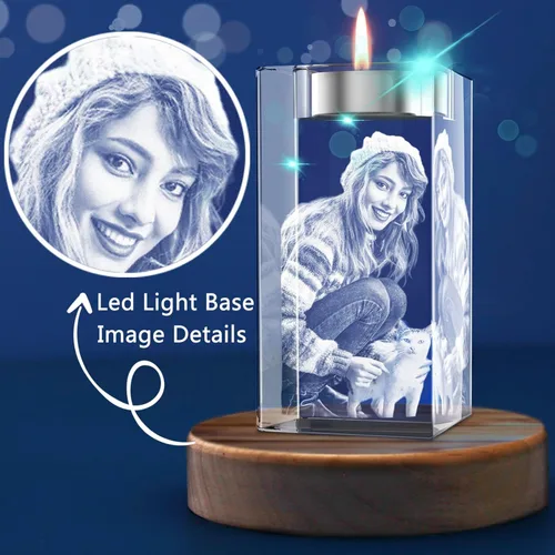 Miniatura 2 de Foto de cristal 3D, regalo conmemorativo personalizado para el día del padre para papá, esposo, abuelo, aniversario personalizado, recuerdo