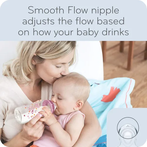 Miniatura 3 de NUK Smooth Flow - Biberón anti-cólico, 5 onzas, paquete de 3, cebra