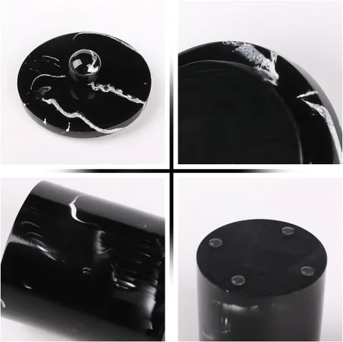Miniatura 8 de Dispensador de soporte Qtip para baño con tapa, soporte para hisopos de algodón de tocador, recipiente de bola de algodón de resina, esponjas