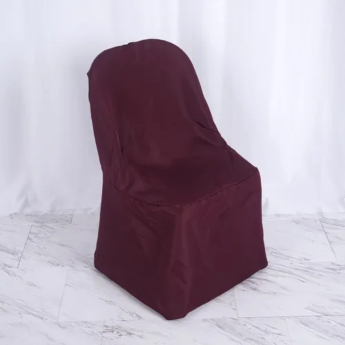 Miniatura 12 de Tableclothsfactory - 20 unidades de fundas de silla de lino y poliéster color rubor, para sillas plegables y de comedor, para eventos de boda