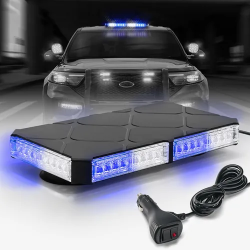Miniatura 16 de Luces Estroboscópicas Magnéticas Ámbar de Techo para Camiones, Luz de Advertencia de Emergencia y Precaución para Vehículos y Automóviles