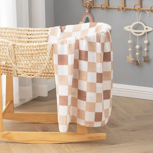 Miniatura 3 de BabyWhale Mantas de muselina unisex para niños y niñas, paquete de 2 mantas de viscosa de algodón de bambú grandes (47 x 47 pulgadas), patrón de oso