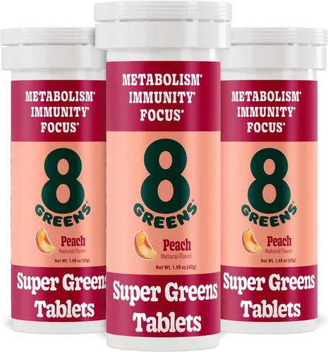 Miniatura 17 de 8Greens - Tabletas efervescentes para el sistema inmune y la energía, elaboradas con 8 vegetales super potentes (3 tubos, 30 tabletas)