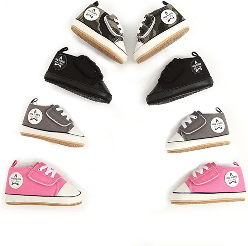 Miniatura 2 de GAISUMMI Unisex Baby Girls Boys Shoes Infant Canvas Sneakers Anti-Slip Rubber Sole Newborn Crib Shoes Toddler Outdoor Athletic First Walkers