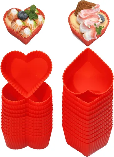 Miniatura 7 de Moldes de silicona para hornear cupcakes, moldes antiadherentes para muffins, molde de silicona para mini cupcakes de 2.75 pulgadas, contenedor