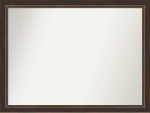 Miniatura 230 de Amanti Art Espejo de baño de bronce para sobre el fregadero, 24 x 24 pulgadas, espejo cuadrado de bronce Lara para tocador, marco de madera