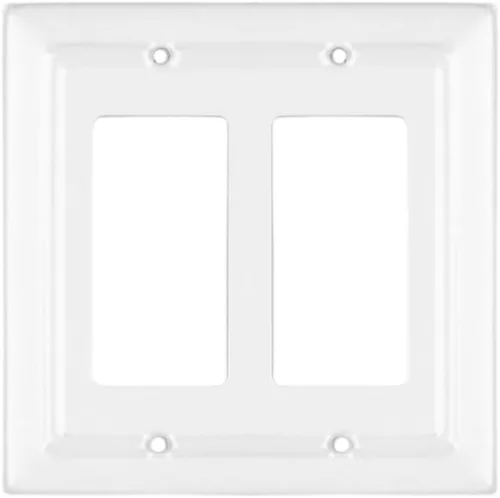 Miniatura 21 de Monarch Abode Placa de cubierta de interruptor de luz basculante – 4 placas de pared blancas decorativas arquitectónicas para tomacorrientes, placas