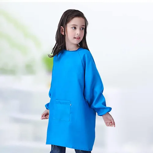 Miniatura 3 de Delantal de pintura para niños, impermeable, para niñas y niños de 2 a 12 años Azul