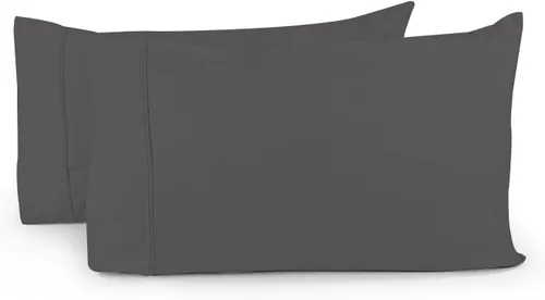 Miniatura 2 de LINENWALAS Juego de 2 fundas de almohada estándar de 100 % algodón percal, juego de 2 fundas de almohada de algodón de alta calidad frescas