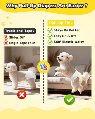 Miniatura 3 de Dono Pañales para perros hembra con cintura elástica - 24 unidades, pañales desechables de envoltura completa para cachorros en período de calor