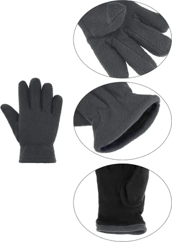 Miniatura 3 de SATINIOR 3 pares de guantes de invierno de forro polar para niños, guantes de dedos completos cálidos para niños y niñas, suministros de actividades