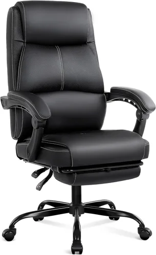 Miniatura 8 de Misolant Silla de oficina grande y alta con reposapiés, silla de escritorio de respaldo alto con reposabrazos de varillaje, sillas ejecutivas Rosa
