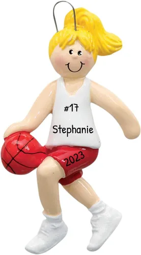Miniatura 9 de Adorno personalizado de árbol de equipo de baloncesto 2021 – Hombre atleta con B-Ball Sport Hobby NBA Profesión