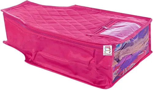 Miniatura 3 de atorakushon Juego de 5 fundas de tela de satén para sari y blusas, bolsa de almacenamiento de ropa, organizadores de armario con doble cierre