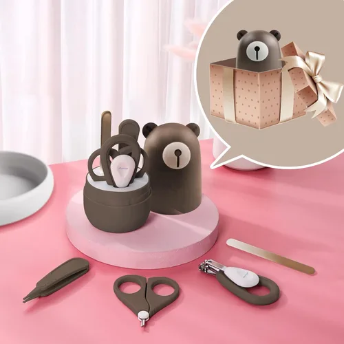 Miniatura 4 de Juego de cortaúñas para bebés, juego de manicura y pedicura con estuche lindo. Set de regalo de aseo para bebés para recién nacidos, bebés y niños