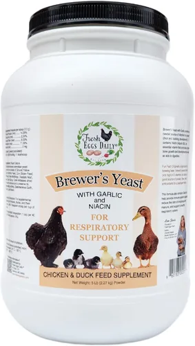 Miniatura 8 de Fresh Eggs Daily Polvo de levadura Brewers con ajo y niacina para rebaños de pollo y pato, adecuado para pollitos jóvenes y patitos, apoya