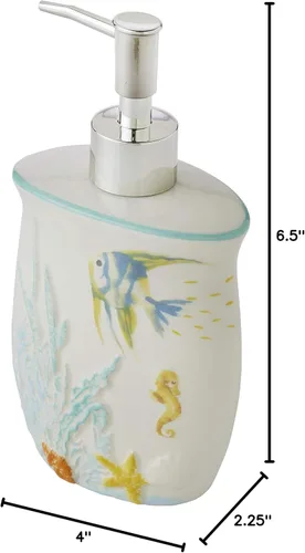 Miniatura 7 de SKL Home Dispensador de jabón de acuarela oceánica, multicolor
