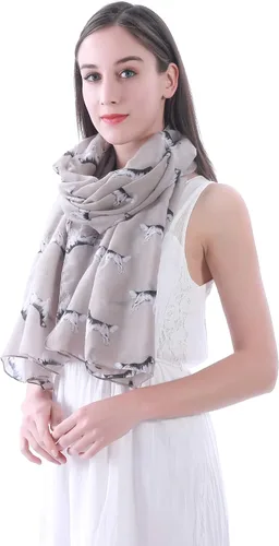 Miniatura 2 de Bufanda ligera con estampado de perro Golden Retriever para mujer