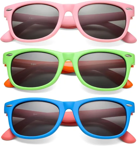 Miniatura 8 de Lentes de sol polarizados para niños y niñas, marco flexible irrompible TPEE con protección UV400 de 3 a 8 años
