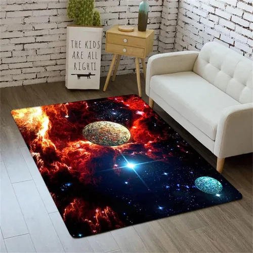 Miniatura 24 de Alfombra de espacio exterior para habitación de niños, 3 x 5 pies, alfombra Galaxy para dormitorio de niños, suave, antideslizante, sistema solar