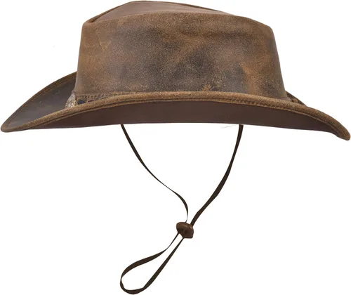 Miniatura 4 de Sombrero de vaquero de cuero para hombres y mujeres, duradero, hecho a mano, ligero, moldeable, sombreros occidentales para hombres