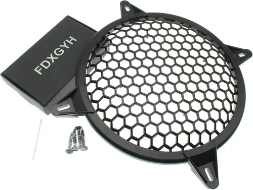 Miniatura 4 de FDXGYH Paquete de 2 fundas protectoras para parrilla de altavoz de 10 pulgadas con tornillos de montaje para audio doméstico, color negro