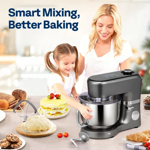 Miniatura 9 de VIVOHOME Batidora de pie con fermentación, preajustes de un toque, batidora eléctrica de masa con tazón de 6 cuartos, batidora de pie de cocina