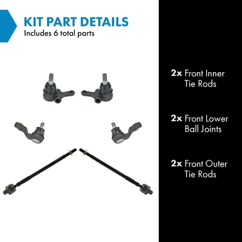 Miniatura 2 de Kit de dirección y suspensión delantera TRQ Junta esférica y tirante compatible con Mazda Miata 1990-1997