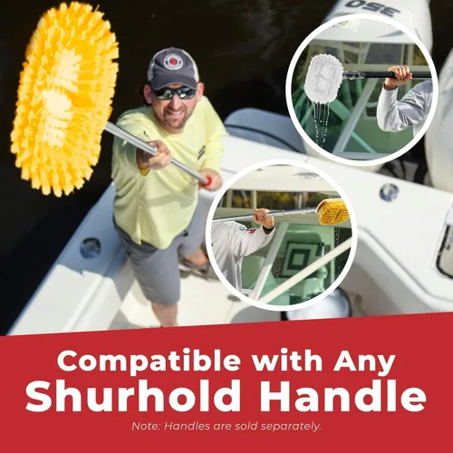 Miniatura 6 de Shurhold Classic 10” Stiff Bristle Deck Brush – Boat Cleaning Brush with Wood Block, Rubber Bumper & Polypropylene Bristles