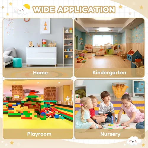 Miniatura 9 de Juego de mesa y silla para niños (2 sillas incluidas), grupo de escritorio de madera para niños pequeños con 6 cajas de almacenamiento, muebles