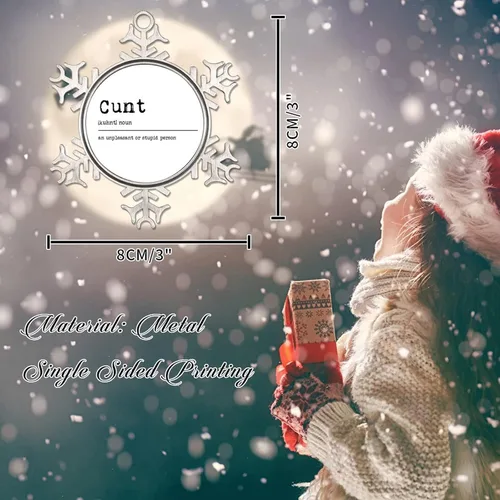 Miniatura 2 de Definición de sustantivo coño adorno colgante para árbol de Navidad, definición de coño, copo de nieve, adorno de árbol de Navidad, recuerdo