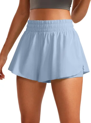 Miniatura 15 de CRZ YOGA Pantalones cortos de correr 2 en 1 para mujer, cintura alta, secado rápido, para atletismo, gimnasio, descanso, entrenamiento, lindas