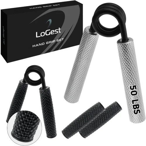 Miniatura 9 de Logest Fortalecedor de agarre de mano de metal de 100 libras - 350 libras, antideslizante, resistente, fortalecedor de agarre con caja de regalo