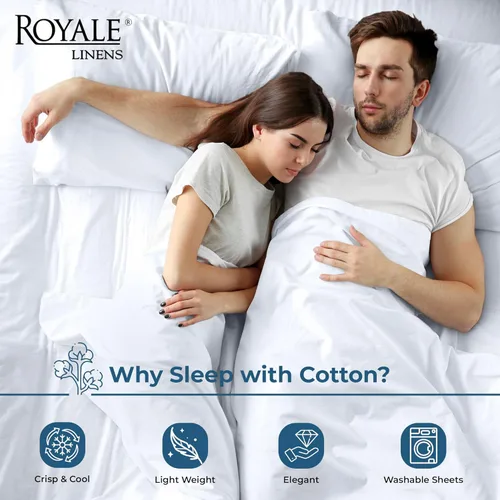 Miniatura 27 de Royale Linens Sábana encimera de tamaño individual XL 100% Algodón Orgánico – Super suave – Sábanas superiores de percal – Sábana encimera