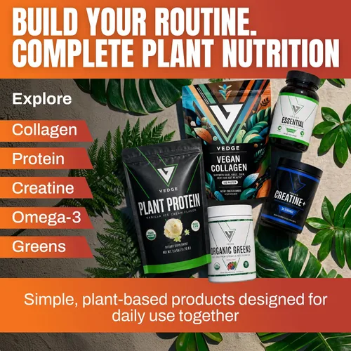 Miniatura 8 de VEDGE Polvo de Colágeno Vegano - Suplemento de Colágeno a Base de Plantas para Cabello, Piel, Uñas, Articulaciones y Salud Intestinal. Péptidos