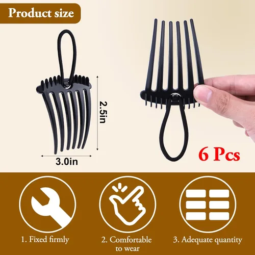 Miniatura 2 de Vodolo Peine bandette con banda elástica, 6 piezas de accesorios para el cabello para peinados fáciles y elegantes, cola de caballo Bump it Up