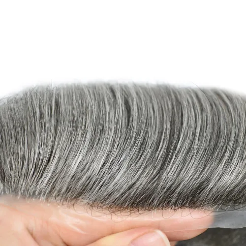 Miniatura 3 de Toupee para hombres postizo suizo encaje para hombre sistema de pelo tupé para hombres francés encaje postizo para hombre reemplazo de pelo 7x9