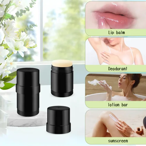 Miniatura 3 de 15 piezas de recipientes vacíos de plástico para desodorante con tapón de rosca, tubos de desodorante DIY, tubos de bálsamo labial rellenables