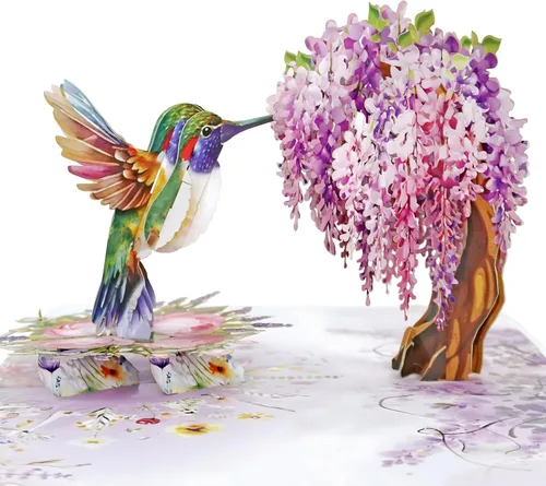 Miniatura 19 de CUTPOPUP - Tarjetas de cumpleaños emergentes de pavo real para mujer, tarjeta de felicitación de flores de cumpleaños 3D para su esposa, madre