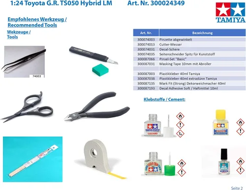 Miniatura 4 de Tamiya 24349 1/24 Toyota Gazoo Racing TS050 Kit de modelo de plástico