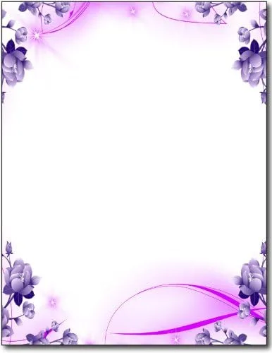Miniatura 2 de Purple Passion Floral - Juego de 40 hojas de papel y sobres de papel de escritura decorativo de 8.5 x 11 pulgadas, 40 sobres a juego, impresoras
