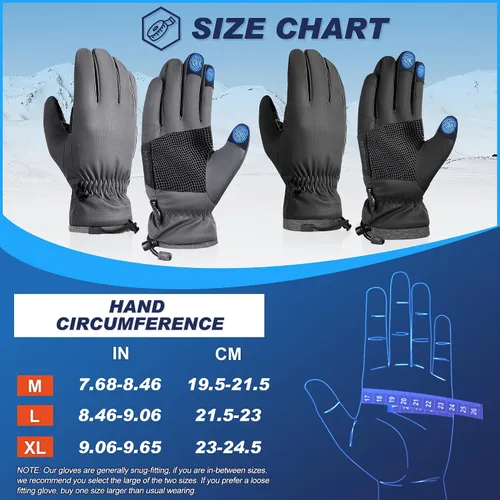 Miniatura 5 de Sukeen Guantes de invierno resistentes al viento para clima frío, suaves y cálidos para pantalla táctil, antideslizantes, guantes de invierno