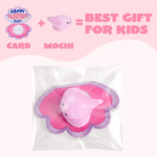 Miniatura 6 de JOYIN Paquete de 30 tarjetas de regalo para el día de San Valentín con juguetes esponjosos Mochi, juguetes antiestrés para aliviar el estrés